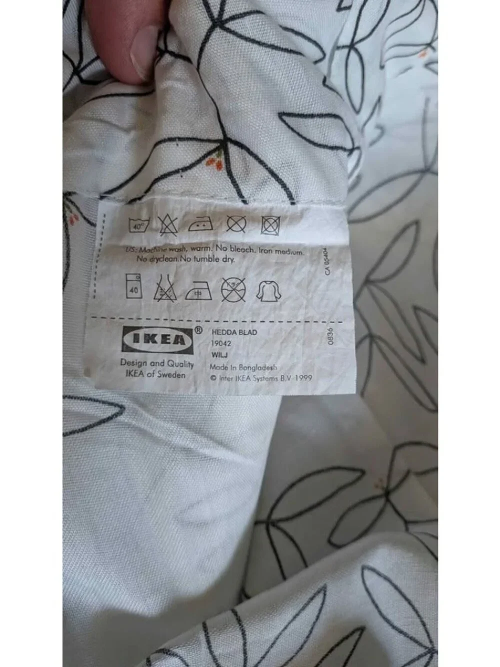 IKEA HEDDA BLAD Curtains panels black floral New